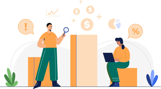 Business Woman with tablet and growth charts