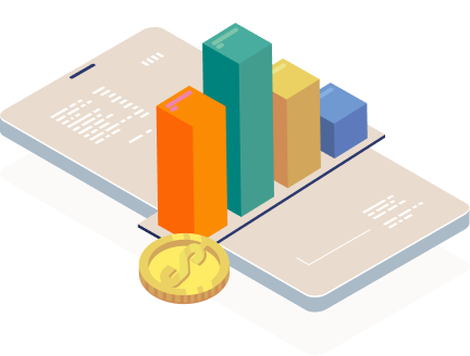 Business Woman with tablet and growth charts - Hover