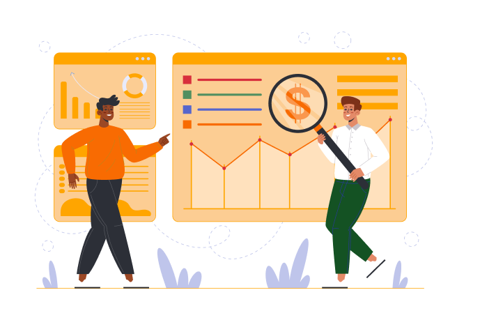 Business Woman with tablet and growth charts